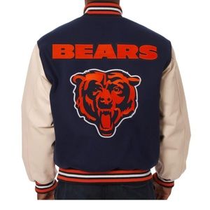 Never worn Bears Varsity Jacket. 3xl. Leather sleeves wool jacket.